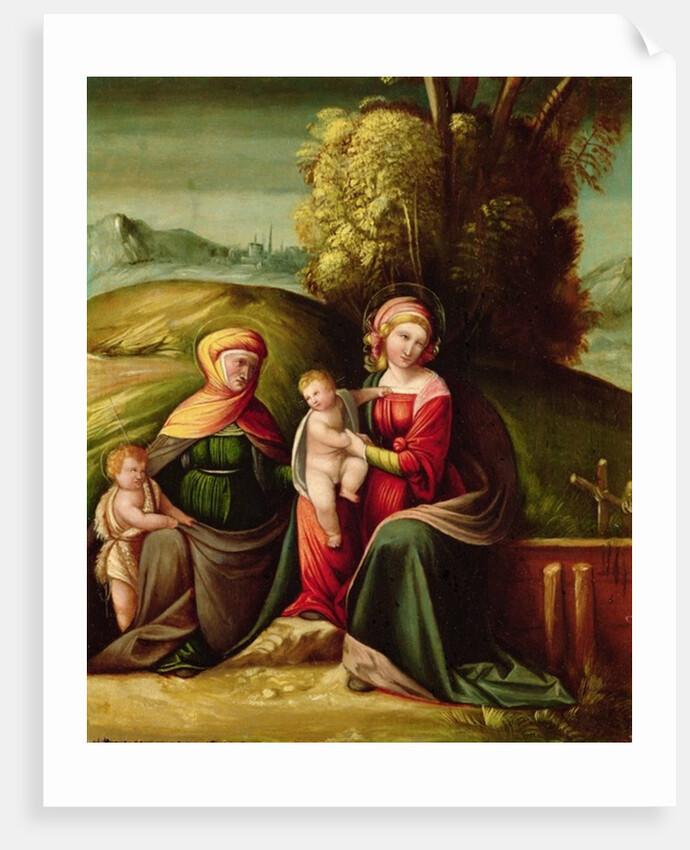 The Virgin and Child with St. Elizabeth and St. John in a landscape by Battista Dossi