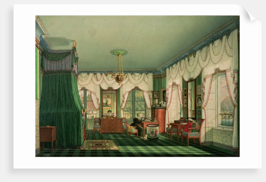 The Bedroom of Elizabeth of Bavaria, Schloss Tegernsee. c.1840 by Franz Xavier Nachtmann