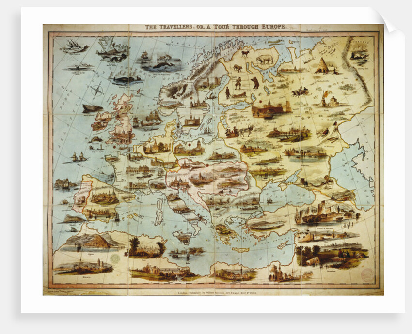 The Travellers, or A Tour Through Europe, engraved by W. Clerk, published by William Spooner, London by English School