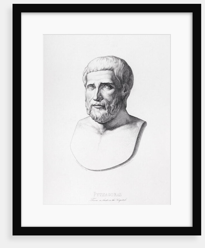 Portrait of Pythagoras engraved by B.Barloccini, 1849 by C.C (after) Perkins