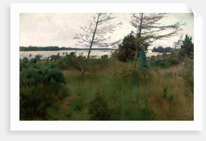 Gathering Firewood by the shore of a lake, 1885 by Alexander Mann