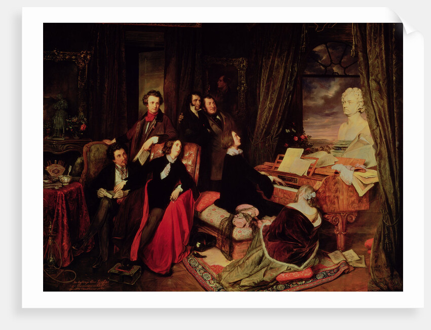 Liszt at the Piano, 1840 by Josef Danhauser