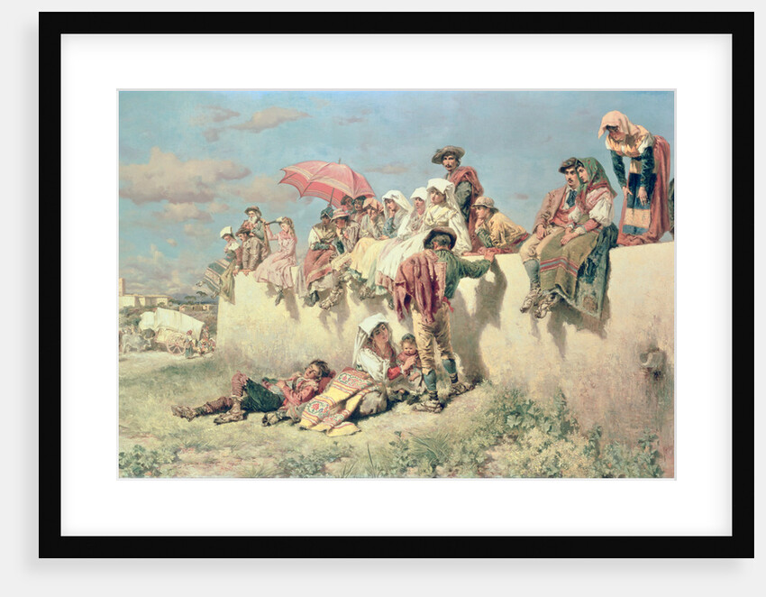 Waiting for the Blessing outside Rome, 19th century by Keeley Halswelle