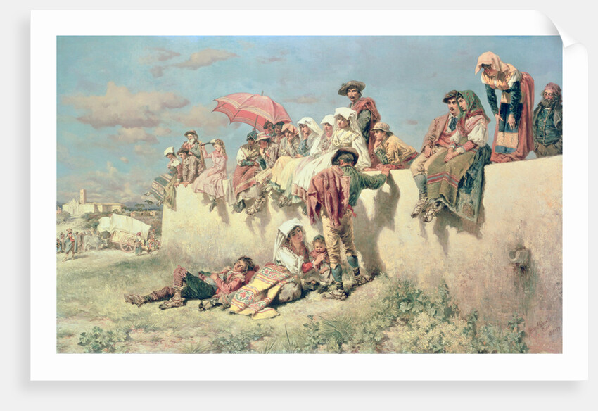 Waiting for the Blessing outside Rome, 19th century by Keeley Halswelle