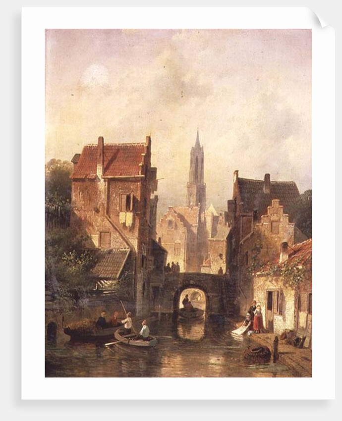 A Dutch canal scene, 1866 by Charles-Henri-Joseph Leickert