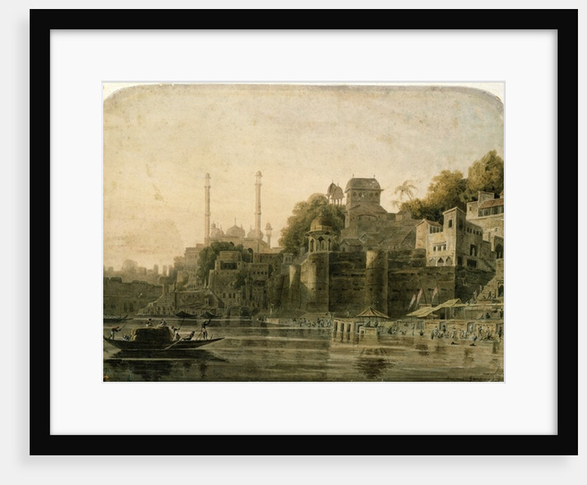 Bathing Scene at the Ghat on the Ganges by William Daniell