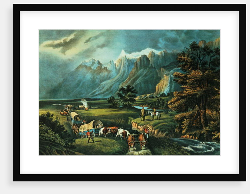 The Rocky Mountains: Emigrants Crossing the Plains, 1866 by N. and Ives J.M. Currier