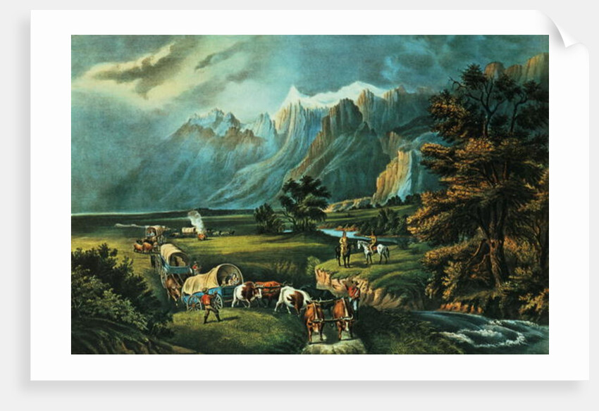 The Rocky Mountains: Emigrants Crossing the Plains, 1866 by N. and Ives J.M. Currier