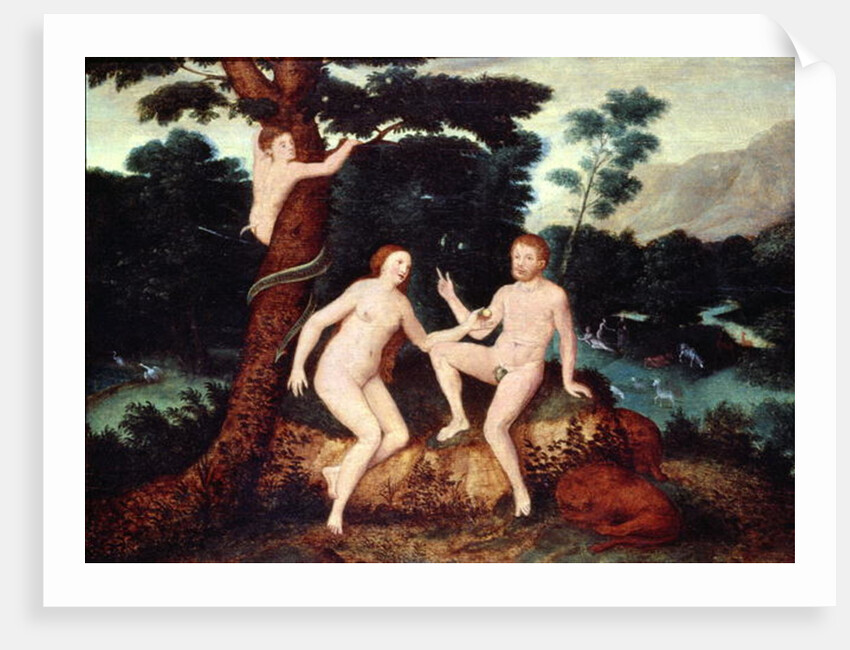 Adam and Eve in the Garden of Eden by Lucas The Elder Cranach