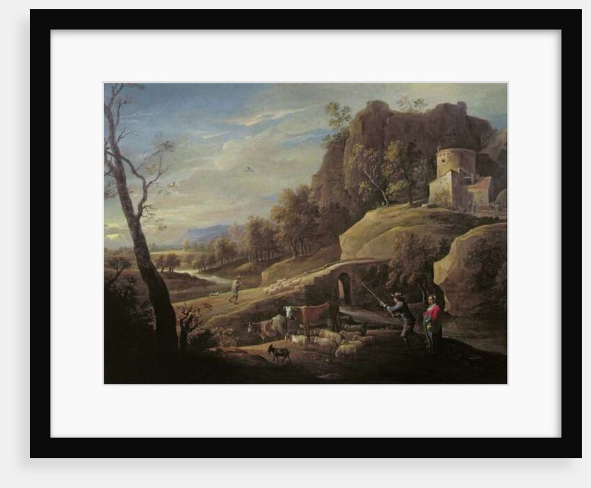 Landscape with Farmers tending their Animals by Pieter the Younger (1637-1701) Mulier