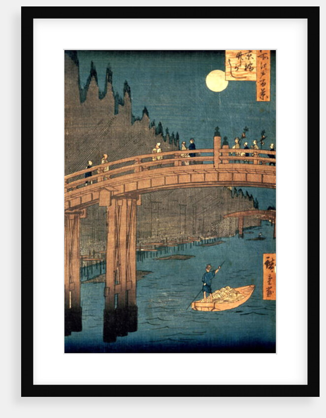 Kyoto bridge by moonlight by Ando or Utagawa Hiroshige