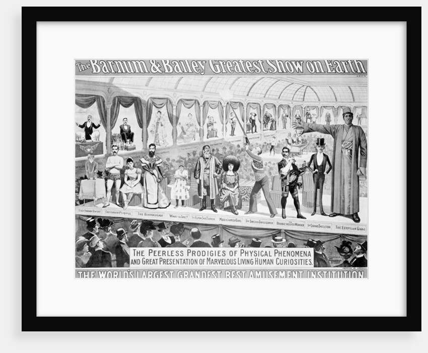 Poster advertising, 'The Barnum and Bailey Greatest Show on Earth, the World's Grandest, Largest, Best Amusement Institution', c.1895 by American School