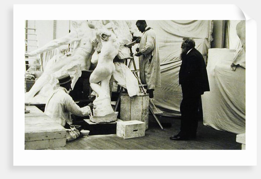 Auguste Rodin in his Paris studio watching the construction of a sculpture, 1905 by Anonymous