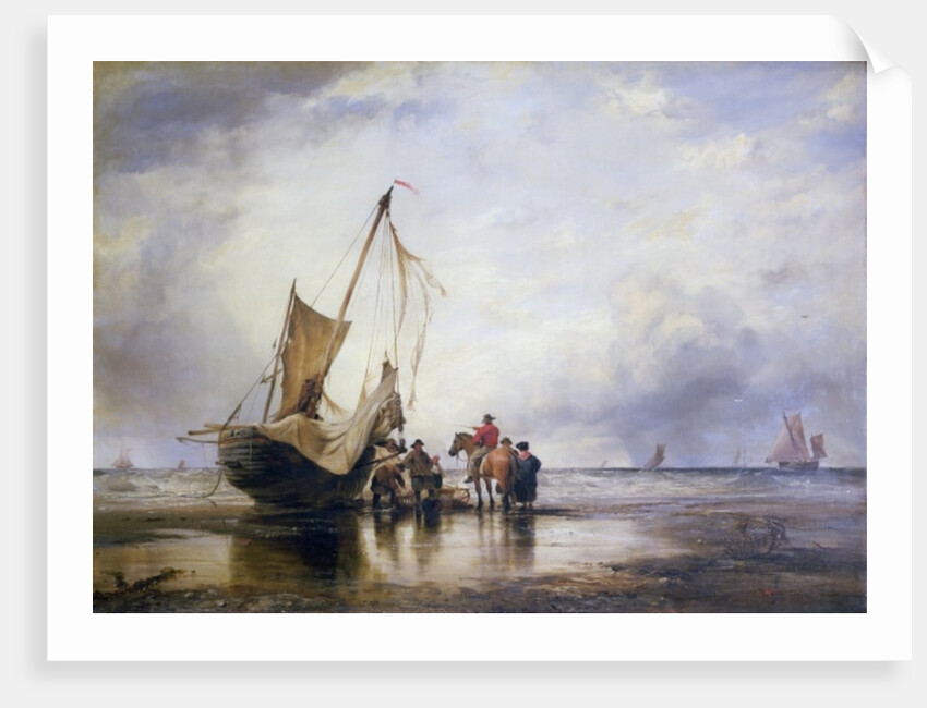 Hog Boat on the Sands, Brighton by Edward William Cooke