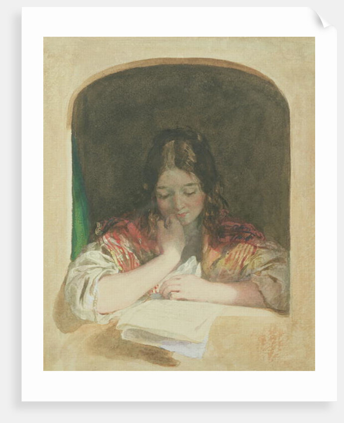 Girl Reading at a Window, 19th century by Karoly or Charles Brocky