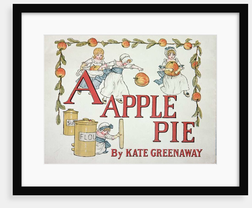 Illustration for the letter 'A' from 'Apple Pie Alphabet', published 1885 by Kate Greenaway