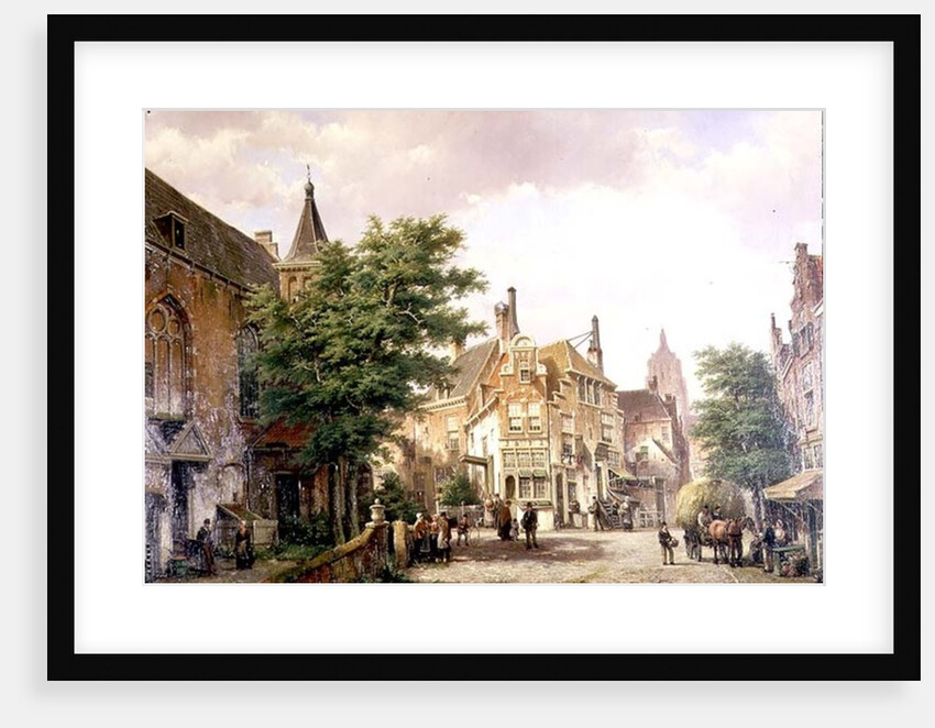 Figures at a Crossroads in Amsterdam by Willem Koekkoek