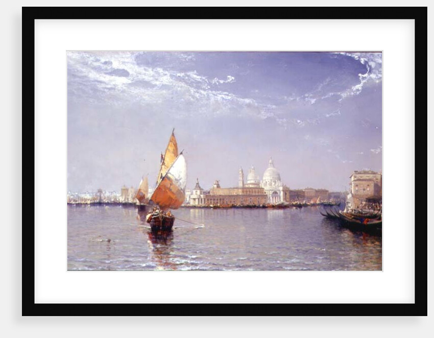 Venetian Canal Scene with the Salute in the distance by Arthur Joseph Meadows