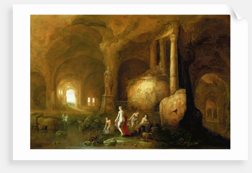 Nymphs Bathing by Classical Ruins by Abraham van Cuylenborch
