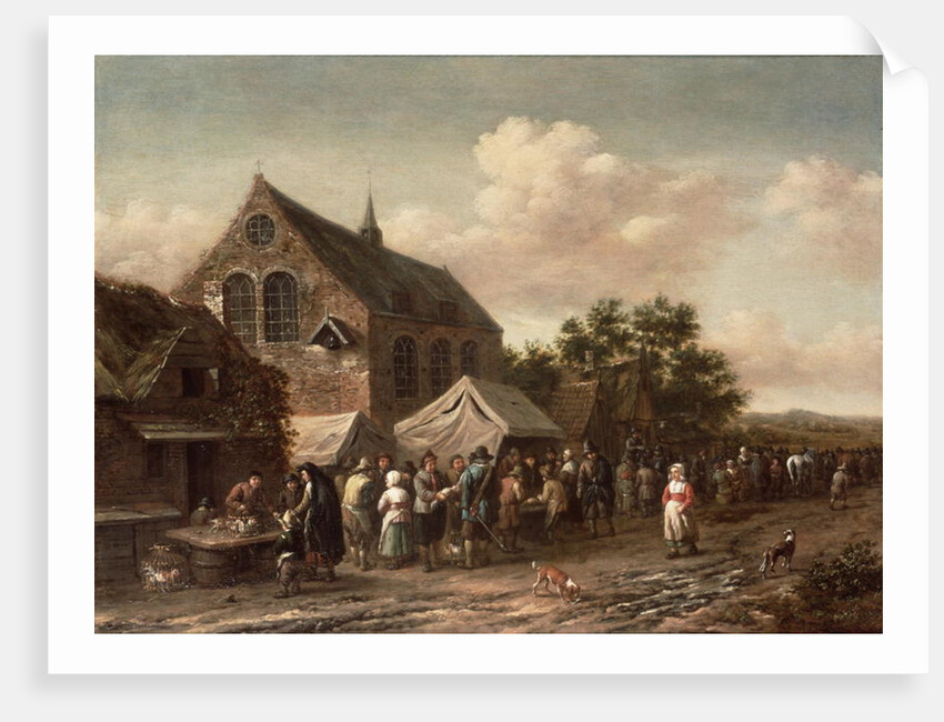 Poultry Market by a Church by Barend Gael or Gaal