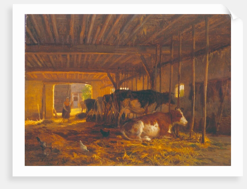 The Cow shed, 19th century by Jean Louis van Kuyck