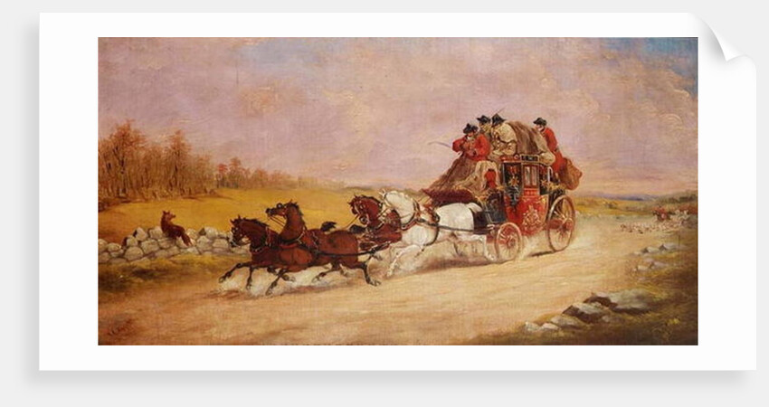 The Royal Mail Coach between the Fox and the Hunt, 1881 by J.C. Maggs