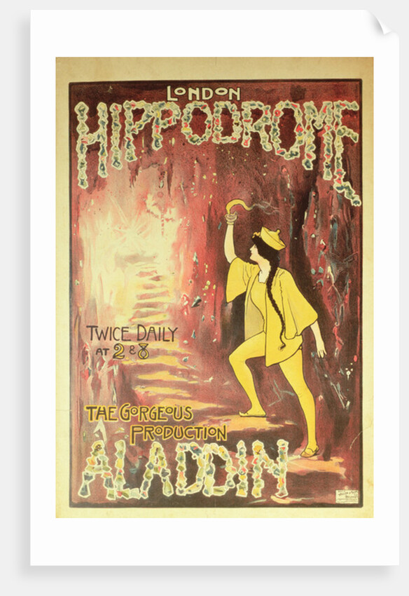 Aladdin: poster from London Hippodrome by Anonymous