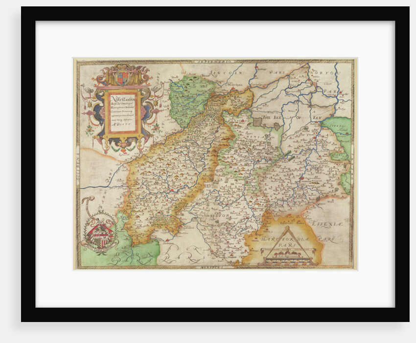 Map of Northampton and adjacent counties by Christopher Saxton