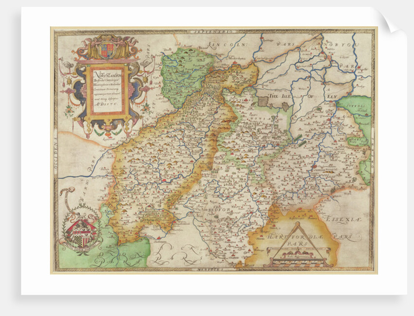 Map of Northampton and adjacent counties by Christopher Saxton