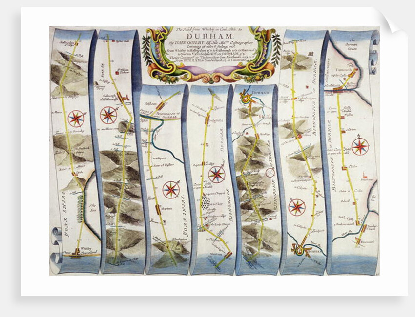 Road from Whitby to Durham by John Ogilby