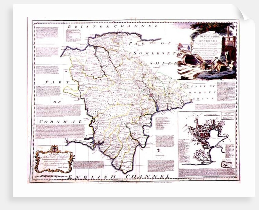 Map of Devonshire, published by Bowles, Tinney and Sayer, London, c.1777 by Emanuel Bowen
