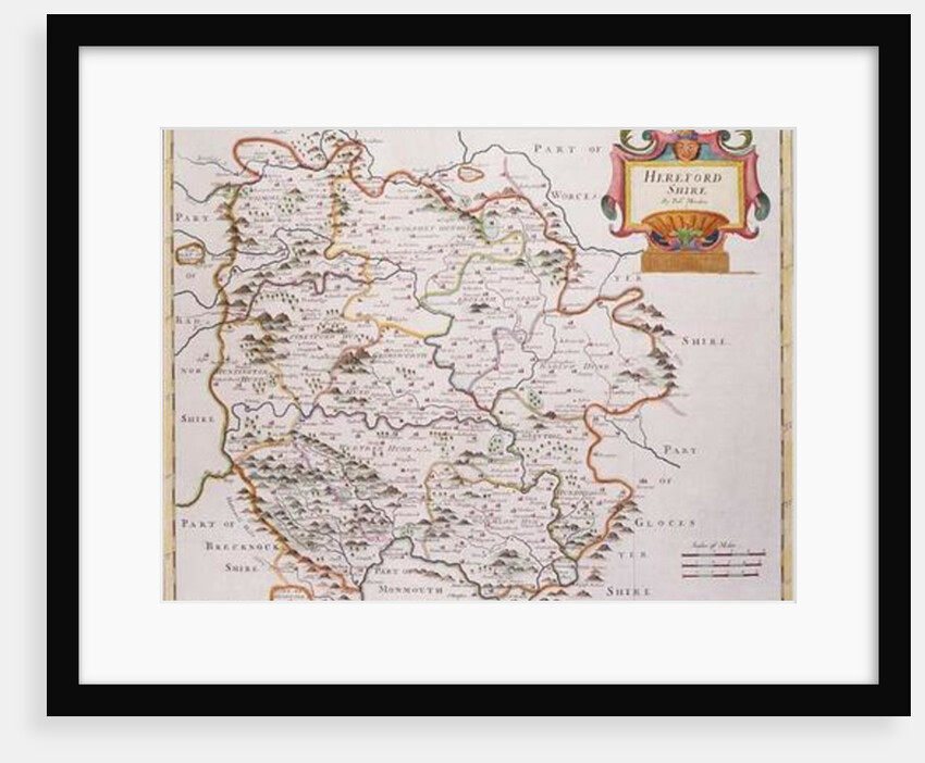 Map of Herefordshire, 1695 by Robert Morden