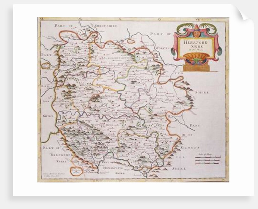 Map of Herefordshire, 1695 by Robert Morden