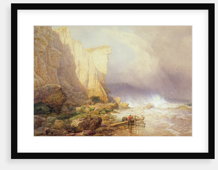 Stormy Weather, Clearing Seaton Cliffs, South Devon, 19th century by John Mogford