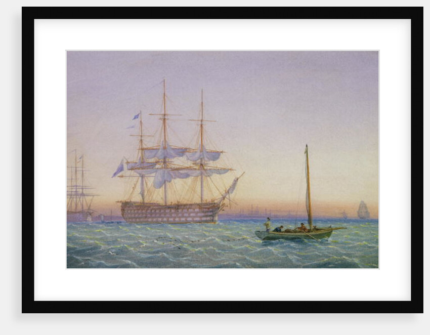 H.M. Frigates at Anchor by John and William Joy