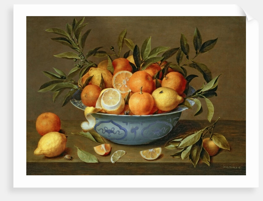 Still Life with Oranges and Lemons in a Wan-Li Porcelain Dish, 17th century by Jacob van Hulsdonck
