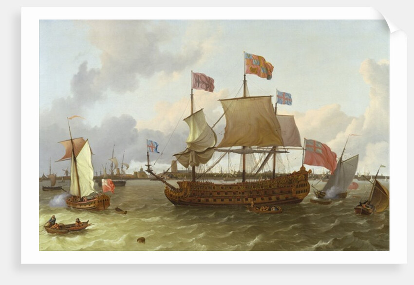The Three-Master 'Britannia' in Rotterdam, 1698 by Ludolf I Backhuysen