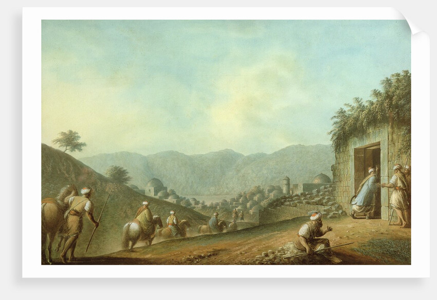 The Village of Betania with a View of the Dead Sea by Luigi Mayer