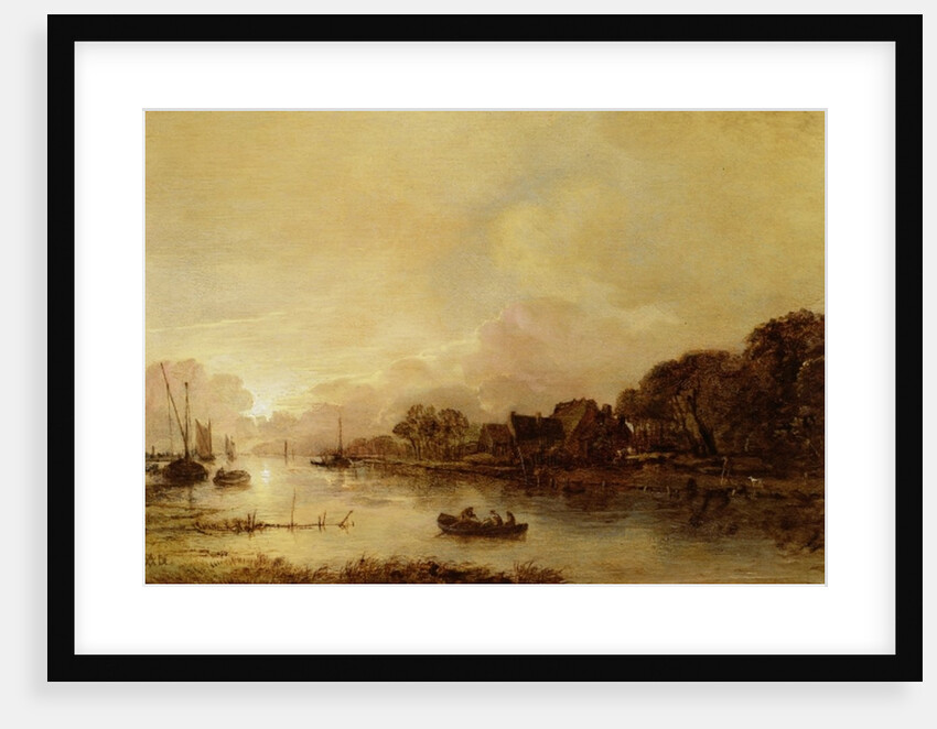 River landscape by Aert van der Neer