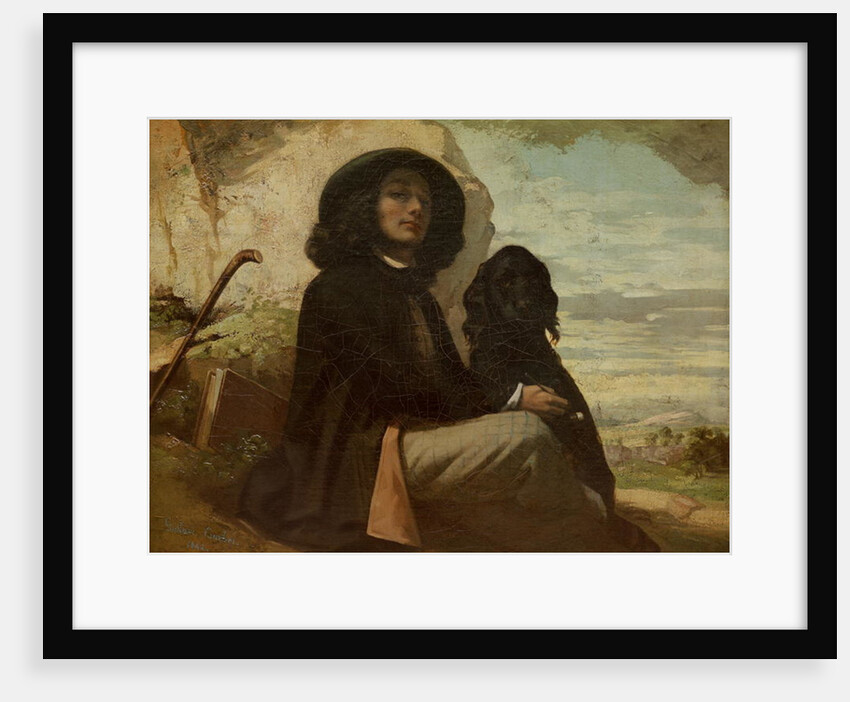 Courbet with his Black Dog, 1842 by Gustave Courbet