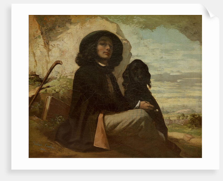 Courbet with his Black Dog, 1842 by Gustave Courbet