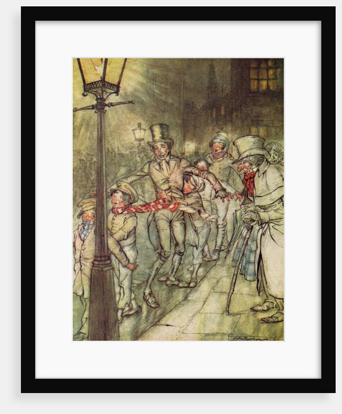 Bob Cratchit went down a slide on Cornhill by Arthur Rackham