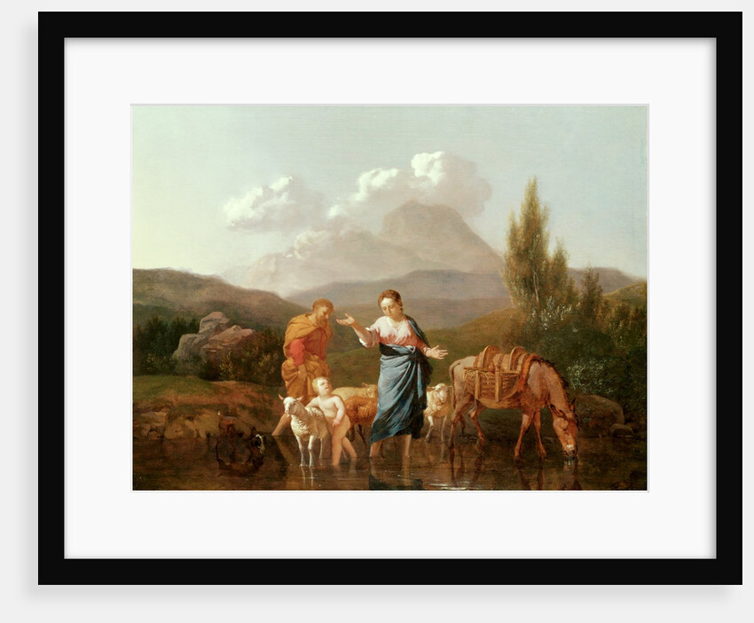 Holy family at a stream by Karel Dujardin