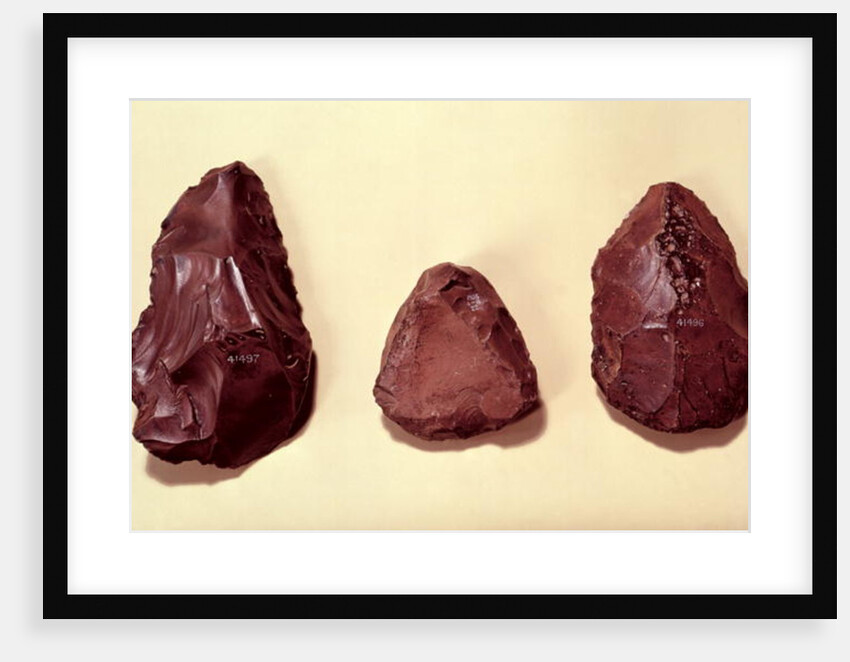 Flint axe heads by Paleolithic Paleolithic