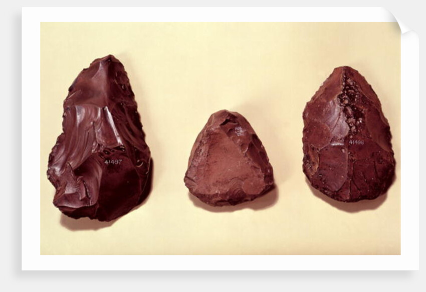 Flint axe heads by Paleolithic Paleolithic