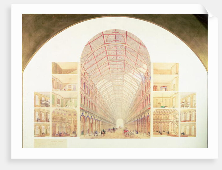 Section perspective of the proposed Great Victorian Way, c.1854 by Joseph Paxton