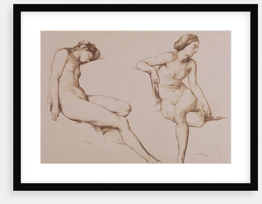 Sepia Drawing of Nude Woman, c.1860 by William Mulready