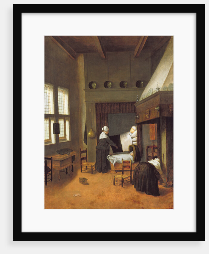 Bedroom Interior with Mother and New-Born Child by Jacobus Vrel