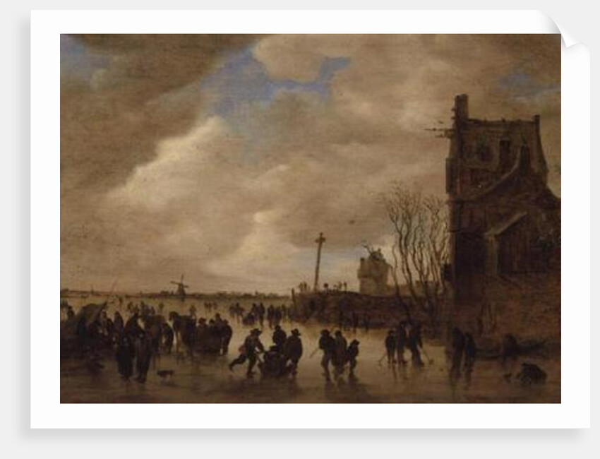 A Winter Skating Scene by Jan Josephsz van Goyen