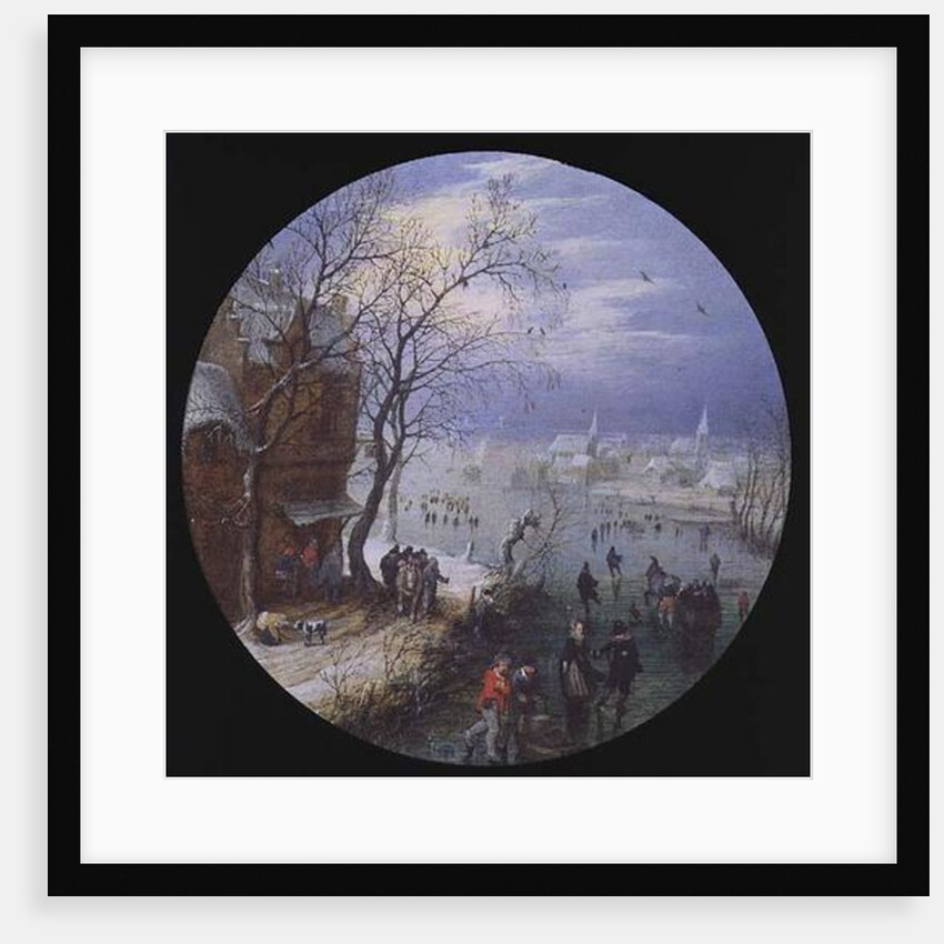 A Winter Skating Scene by Adriaen Pietersz. van de Venne